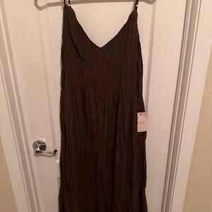 Bohme Dark Brown Midi Dress
